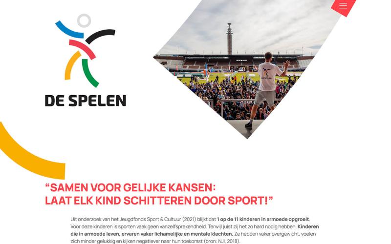 De Spelen, website voor sociaal spelconcept