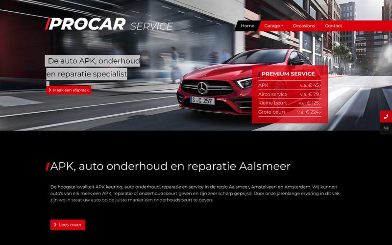 Pro Car Service, website met VWE occasionkoppeling